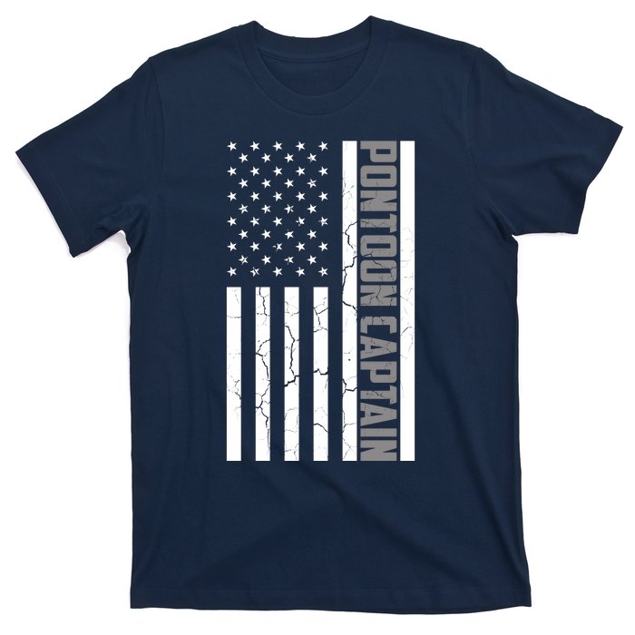 Pontoon Captain American Flag Pontooning Pontoon Boating T-Shirt