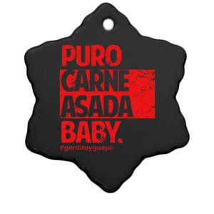 Puro Carne Asada Gorditoyguapo Ceramic Star Ornament