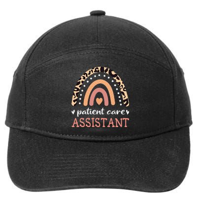 Patient Care Assistant Leopard Rainbow Nurse PCA 7-Panel Snapback Hat