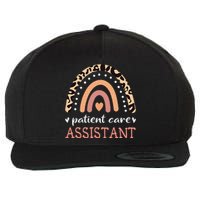 Patient Care Assistant Leopard Rainbow Nurse PCA Wool Snapback Cap