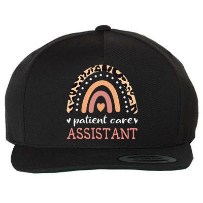 Patient Care Assistant Leopard Rainbow Nurse PCA Wool Snapback Cap