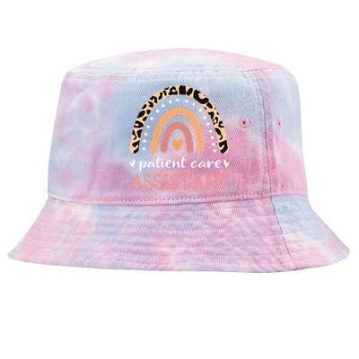 Patient Care Assistant Leopard Rainbow Nurse PCA Tie-Dyed Bucket Hat