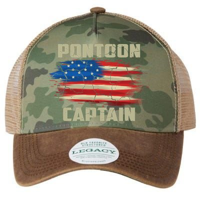 Pontoon Captain American Flag Pontooning Pontoon Boating Legacy Tie Dye Trucker Hat
