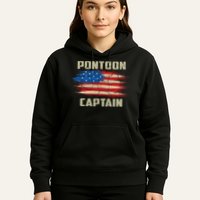 Pontoon Captain American Flag Pontooning Pontoon Boating Hoodie