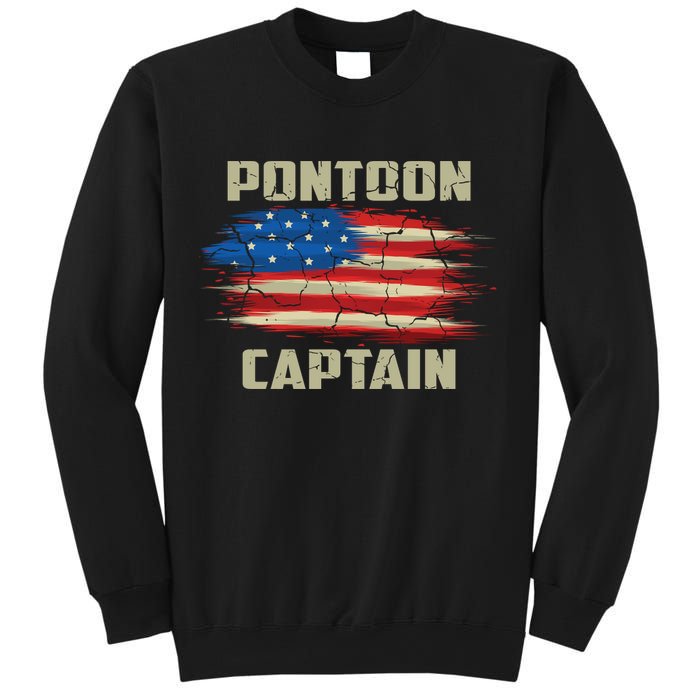 Pontoon Captain American Flag Pontooning Pontoon Boating Sweatshirt
