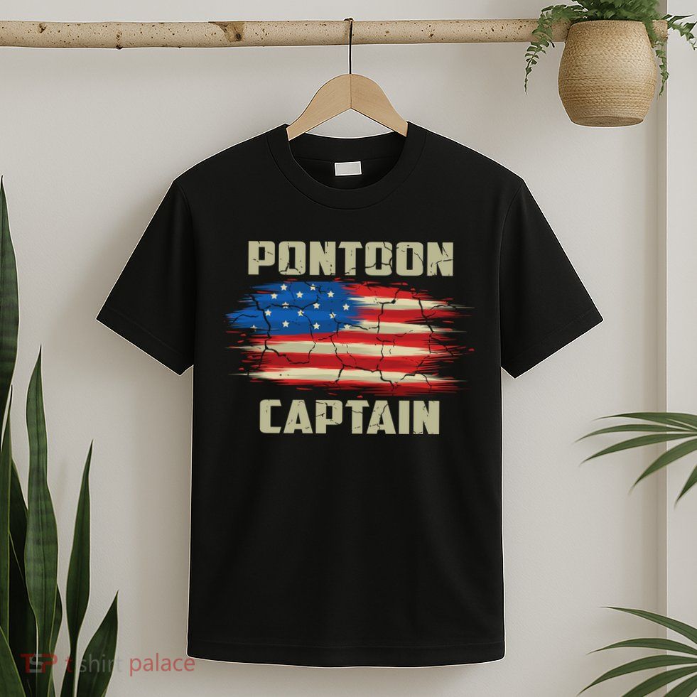 Pontoon Captain American Flag Pontooning Pontoon Boating T-Shirt