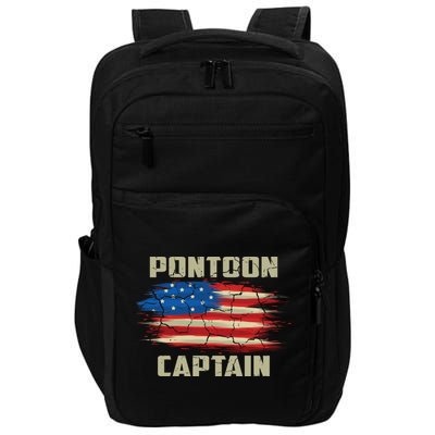 Pontoon Captain American Flag Pontooning Pontoon Boating Impact Tech Backpack