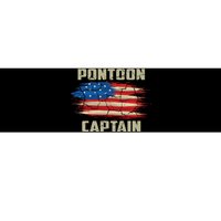 Pontoon Captain American Flag Pontooning Pontoon Boating Bumper Sticker