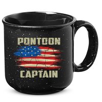 Pontoon Captain American Flag Pontooning Pontoon Boating 15oz Campfire Ceramic Mug