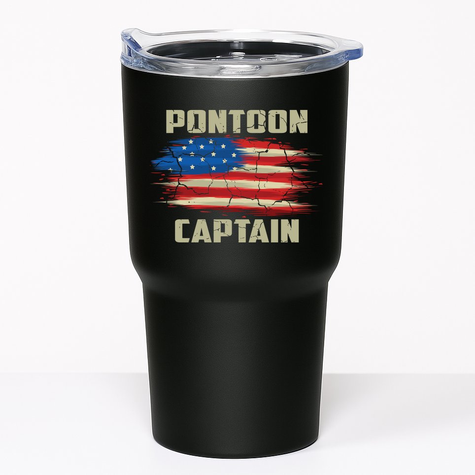 Pontoon Captain American Flag Pontooning Pontoon Boating Tumbler