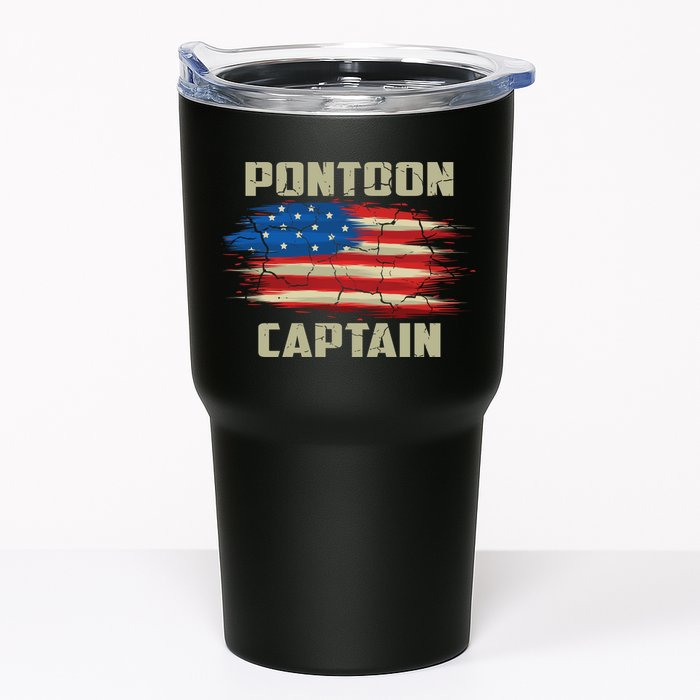 Pontoon Captain American Flag Pontooning Pontoon Boating Tumbler