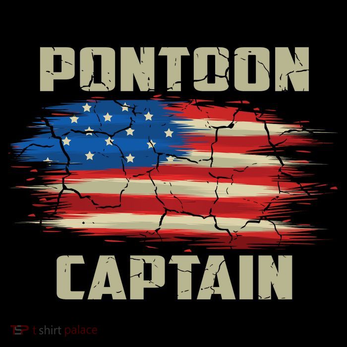 Pontoon Captain American Flag Pontooning Pontoon Boating Youth Performance Sprint T-Shirt