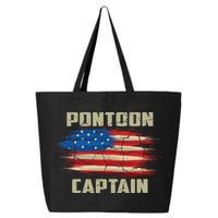 Pontoon Captain American Flag Pontooning Pontoon Boating 25L Jumbo Tote