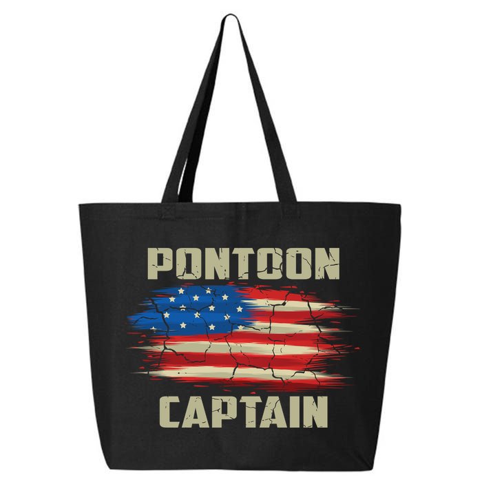 Pontoon Captain American Flag Pontooning Pontoon Boating 25L Jumbo Tote