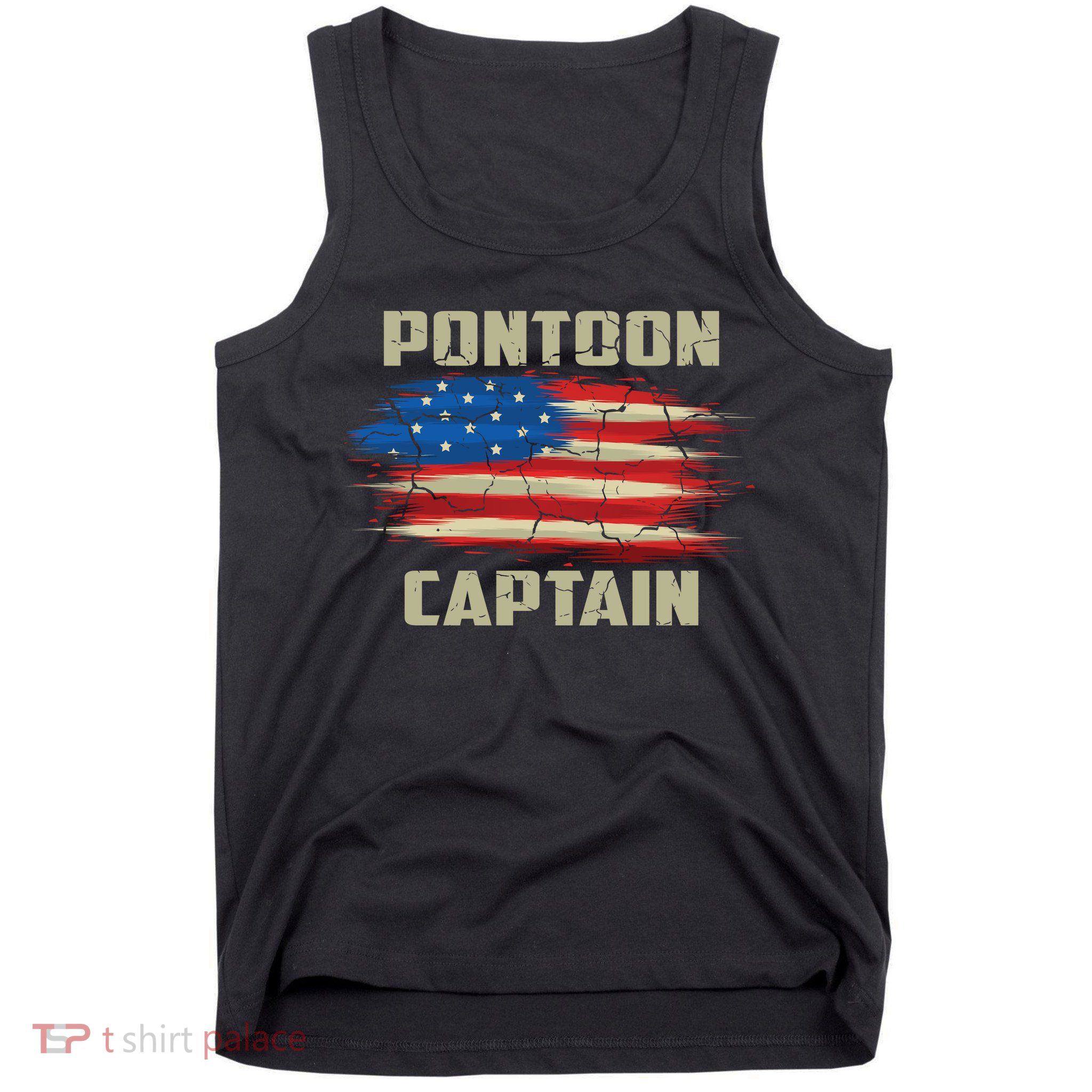 Pontoon Captain American Flag Pontooning Pontoon Boating Tank Top