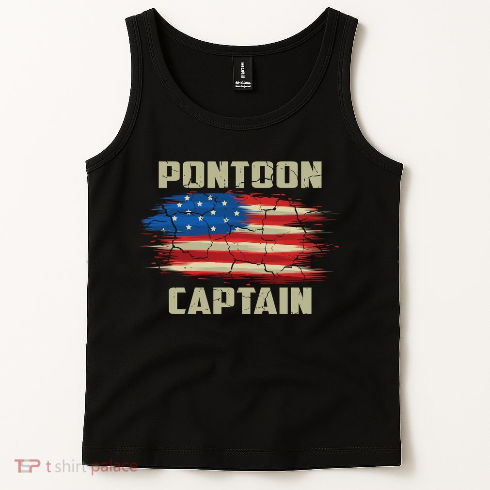 Pontoon Captain American Flag Pontooning Pontoon Boating Tank Top