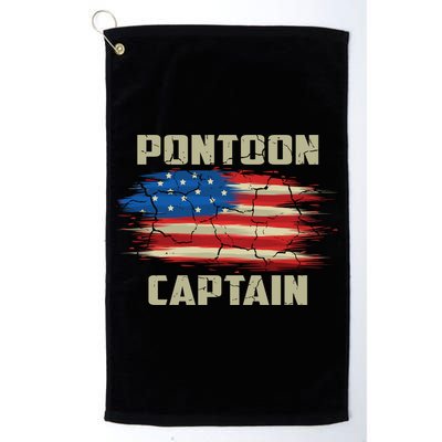 Pontoon Captain American Flag Pontooning Pontoon Boating Golf Towel