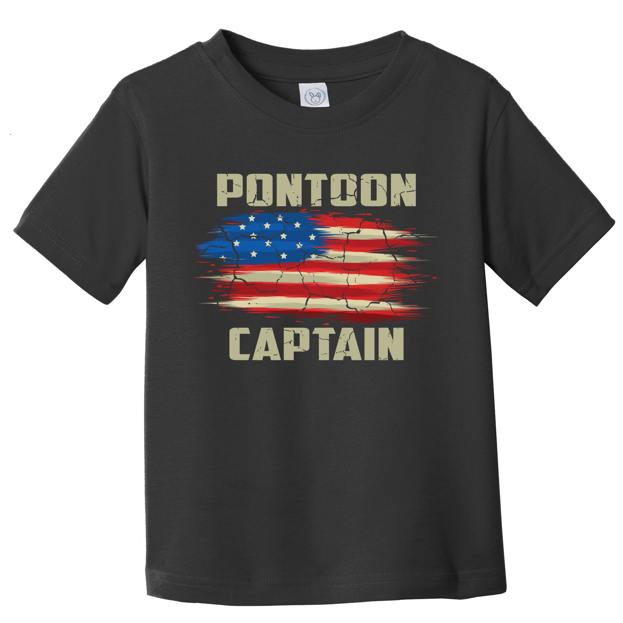 Pontoon Captain American Flag Pontooning Pontoon Boating Toddler T-Shirt