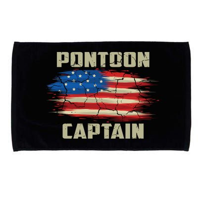 Pontoon Captain American Flag Pontooning Pontoon Boating Microfiber Hand Towel