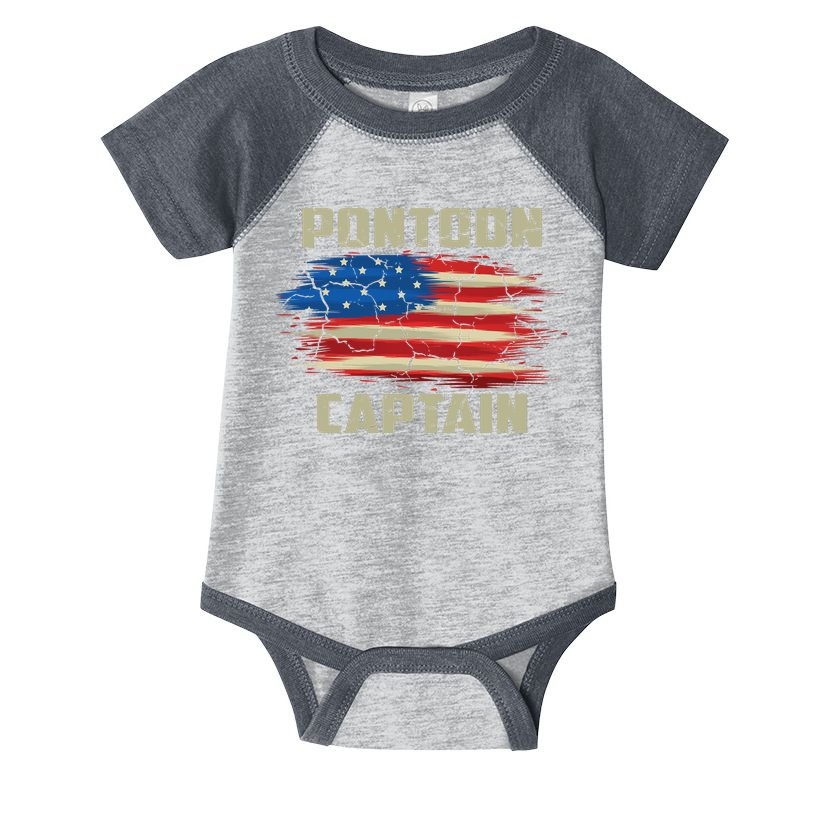 Pontoon Captain American Flag Pontooning Pontoon Boating Infant Baby Jersey Bodysuit