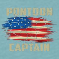 Pontoon Captain American Flag Pontooning Pontoon Boating Sueded Cloud Jersey T-Shirt