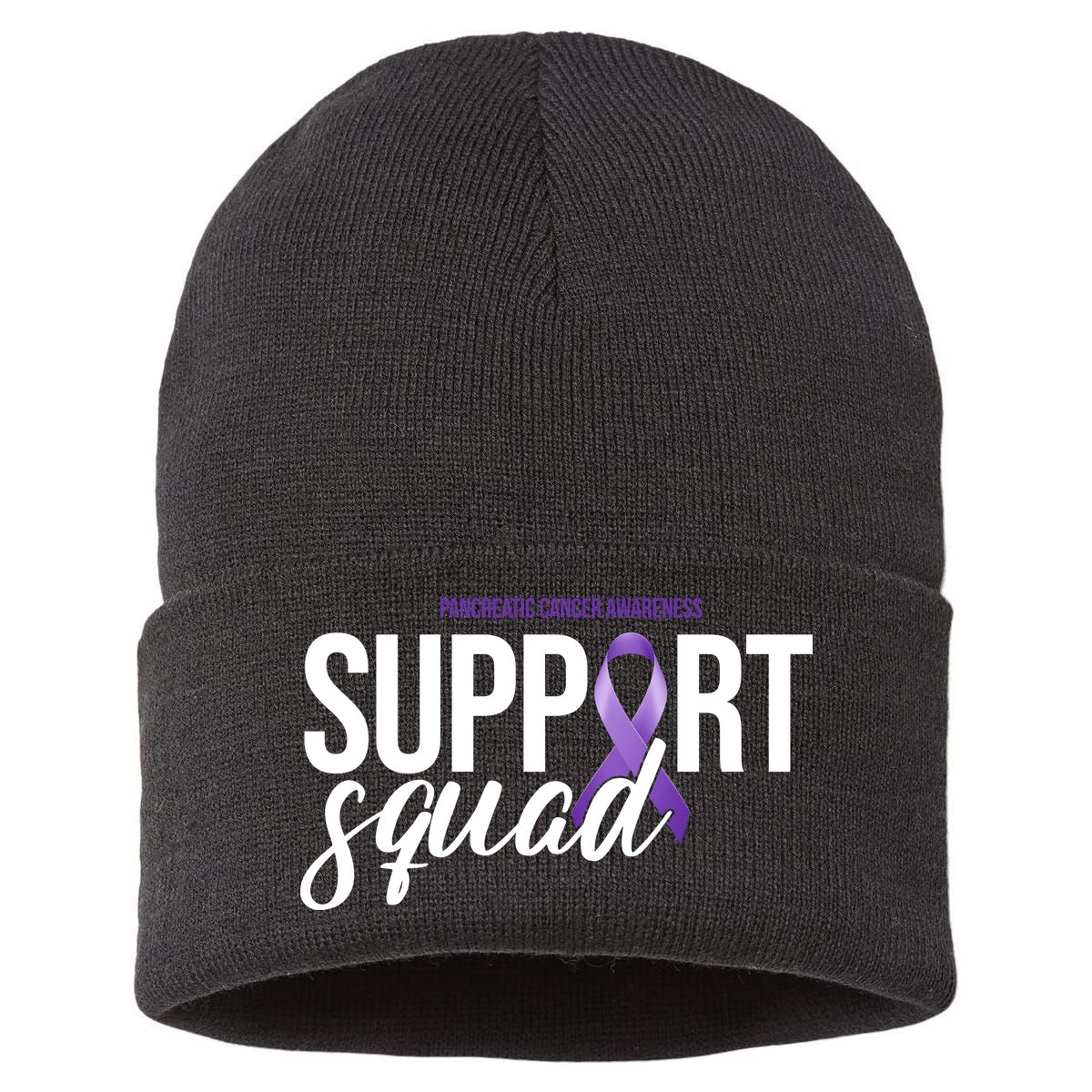Pancreatic Cancer Awareness Support Squad Sustainable Knit Beanie
