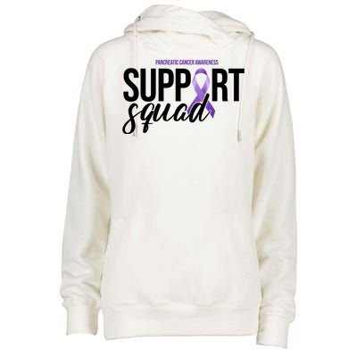 Pancreatic Cancer Awareness Support Squad Womens Funnel Neck Pullover Hood