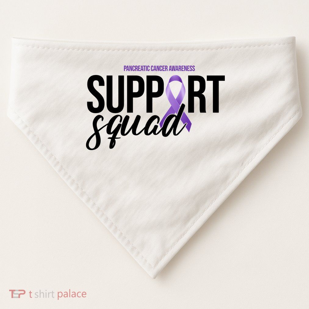 Pancreatic Cancer Awareness Support Squad USA-Made Doggie Bandana