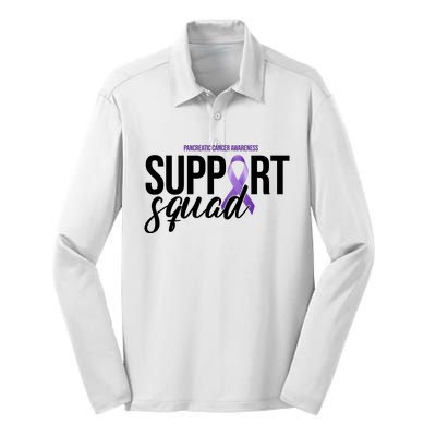 Pancreatic Cancer Awareness Support Squad Silk Touch Performance Long Sleeve Polo