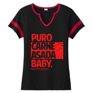 Puro Carne Asada Gorditoyguapo Ladies Halftime Notch Neck Tee