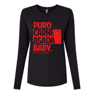 Puro Carne Asada Gorditoyguapo Womens Cotton Relaxed Long Sleeve T-Shirt