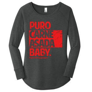 Puro Carne Asada Gorditoyguapo Women's Perfect Tri Tunic Long Sleeve Shirt