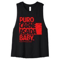 Puro Carne Asada Gorditoyguapo Women's Racerback Cropped Tank