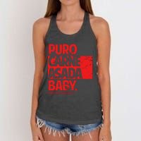 Puro Carne Asada Gorditoyguapo Women's Knotted Racerback Tank