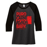 Puro Carne Asada Gorditoyguapo Women's Tri-Blend 3/4-Sleeve Raglan Shirt