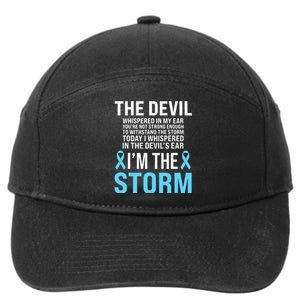 Prostate Cancer Awareness Light Blue Ribbon Dad Survivor 7-Panel Snapback Hat