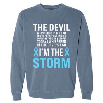 Prostate Cancer Awareness Light Blue Ribbon Dad Survivor Garment-Dyed Sweatshirt