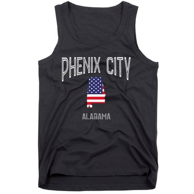 Phenix City Alabama Al Throwback Vintage Usa Flag Tank Top