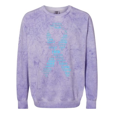 Prostate Cancer Awareness Light Blue Ribbon Survivor Colorblast Crewneck Sweatshirt