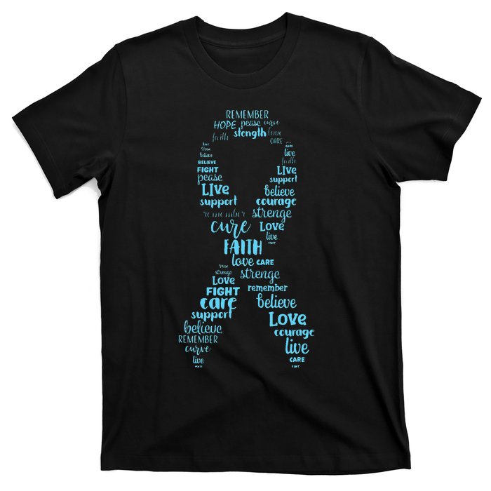 Prostate Cancer Awareness Light Blue Ribbon Survivor T-Shirt