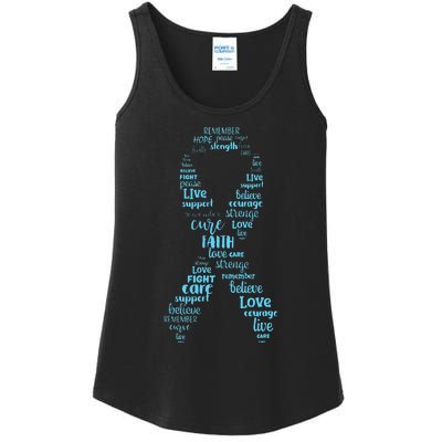 Prostate Cancer Awareness Light Blue Ribbon Survivor Ladies Essential Tank