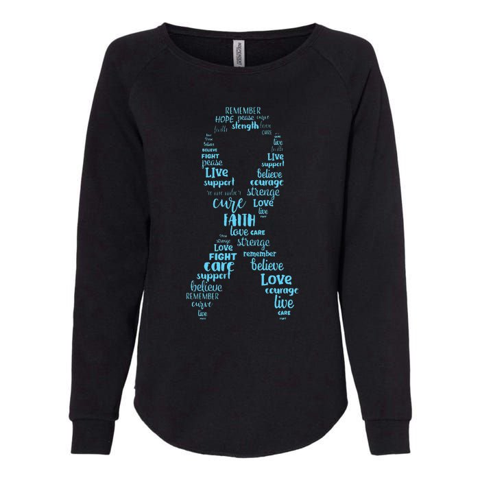 Prostate Cancer Awareness Light Blue Ribbon Survivor Womens California Wash Sweatshirt