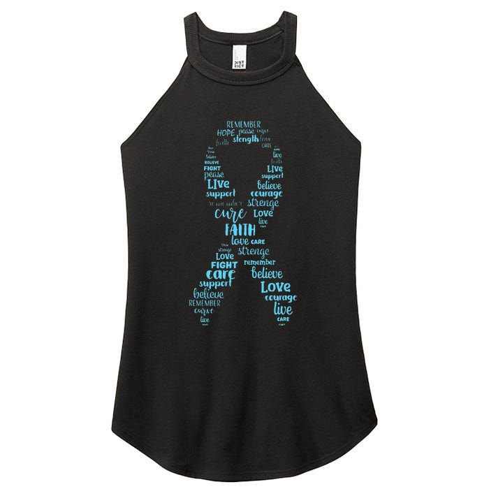 Prostate Cancer Awareness Light Blue Ribbon Survivor Women's Perfect Tri Rocker Tank