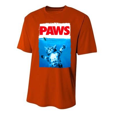 Paws Cat And Mouse Top, Cute Funny Cat Lover Parody Top Performance Sprint T-Shirt