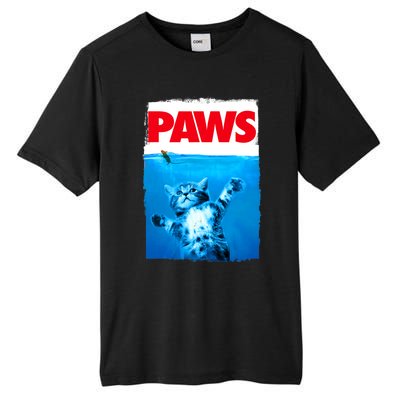 Paws Cat And Mouse Top, Cute Funny Cat Lover Parody Top Tall Fusion ChromaSoft Performance T-Shirt