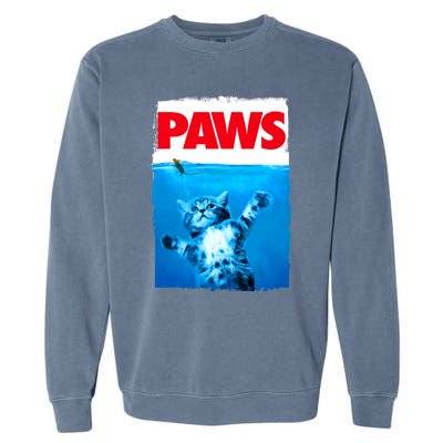 Paws Cat And Mouse Top, Cute Funny Cat Lover Parody Top Garment-Dyed Sweatshirt