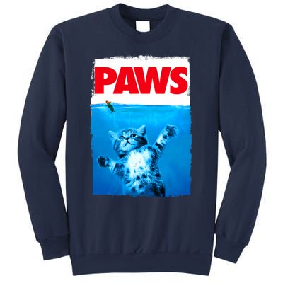 Paws Cat And Mouse Top, Cute Funny Cat Lover Parody Top Sweatshirt