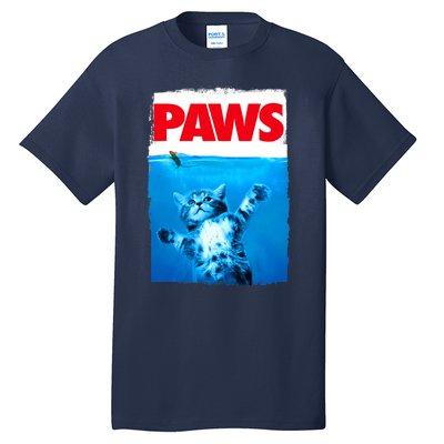 Paws Cat And Mouse Top, Cute Funny Cat Lover Parody Top Tall T-Shirt