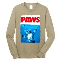 Paws Cat And Mouse Top, Cute Funny Cat Lover Parody Top Long Sleeve Shirt