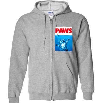 Paws Cat And Mouse Top, Cute Funny Cat Lover Parody Top Full Zip Hoodie